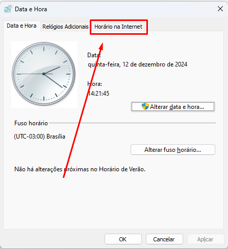 Acessando configuração de NTP Client no Windows 10