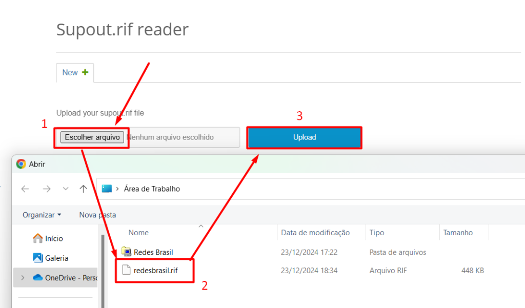 Fazendo envio do arquivo Supout.rif no viewer