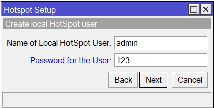 Definindo configurações de usuário para autenticação no hotspot