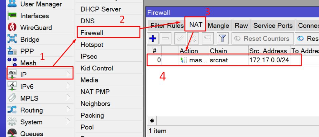Criando NAT - container no mikrotik