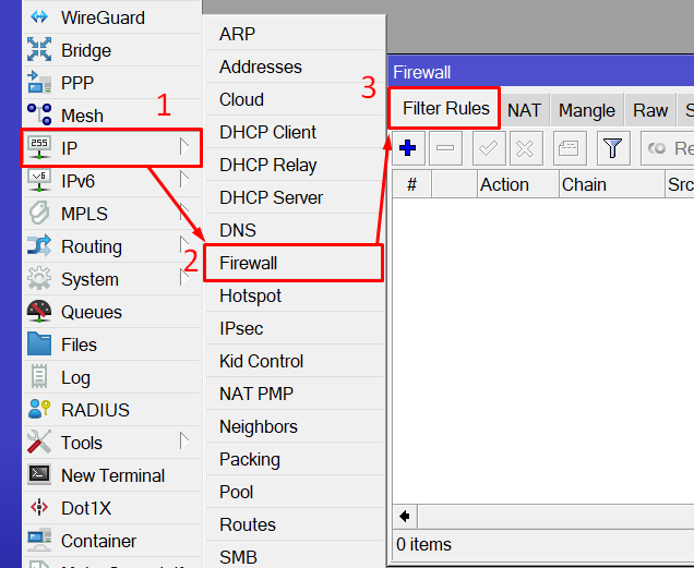 Bloquear sites no MikroTik - Acessando Firewall