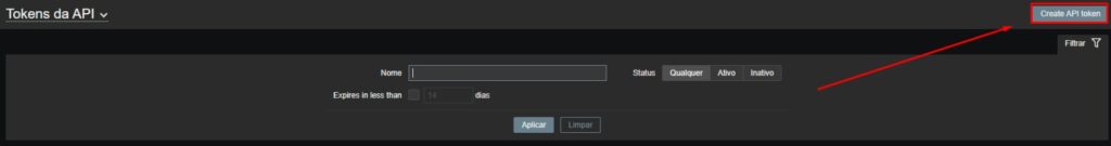 Criando token da API